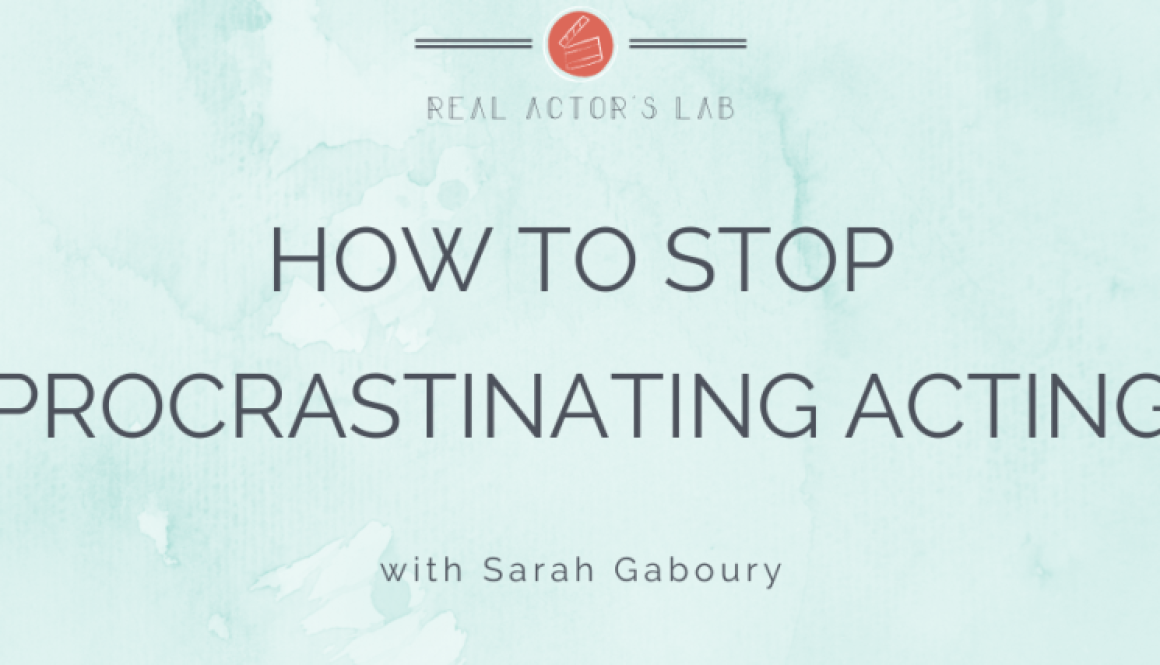 card text reads: how to stop procrastinating acting